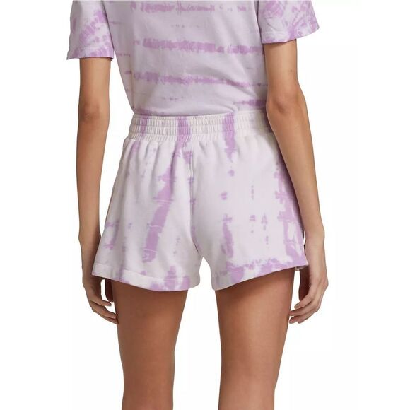 Monrow Supersoft Fleece Painter Tie Dye Ex-Boyfriend Shorts Size Small Neon Viol - Picture 3 of 7